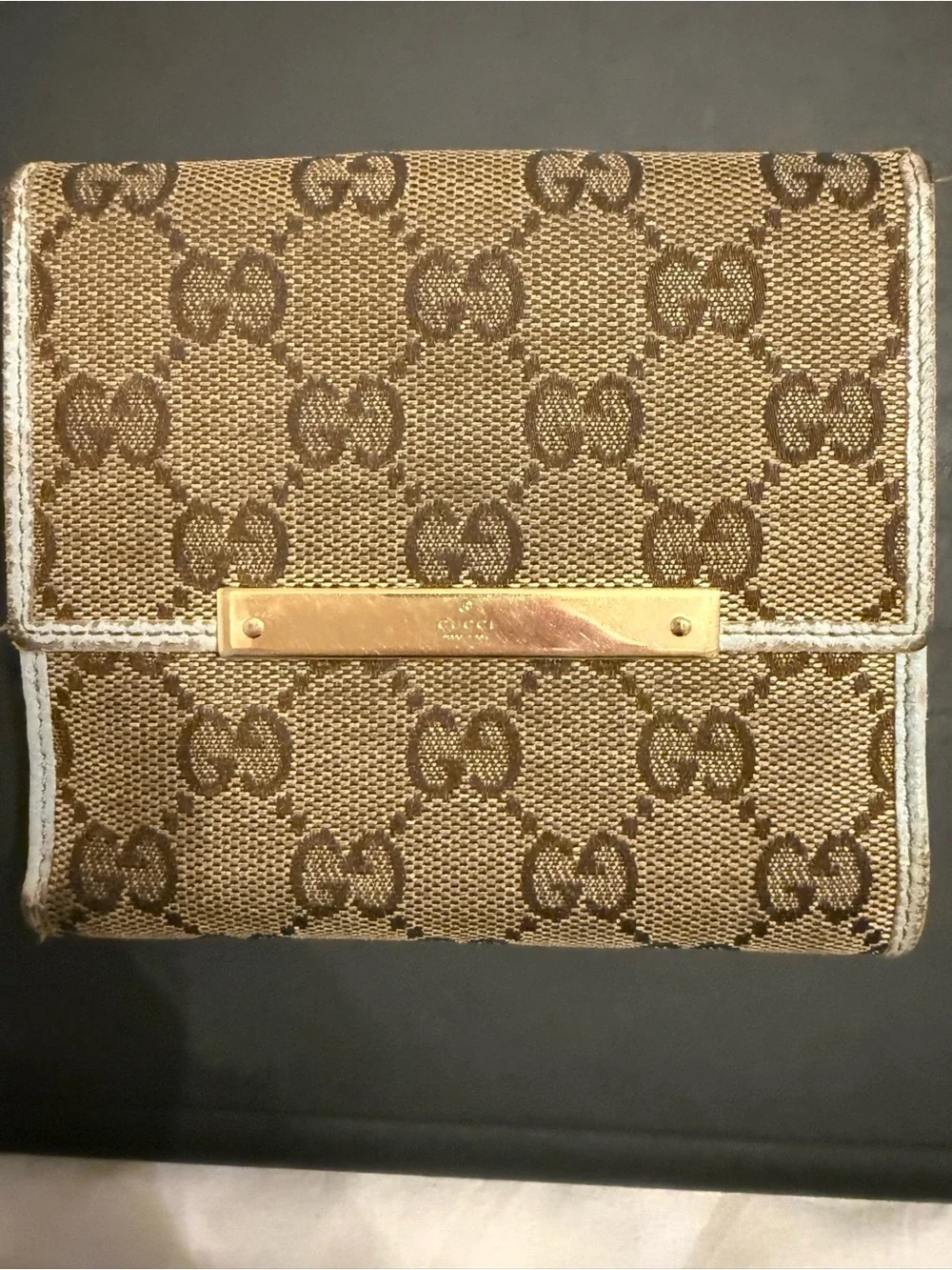 Gucci Canvas BiFold Wallet W/ Coin pouch